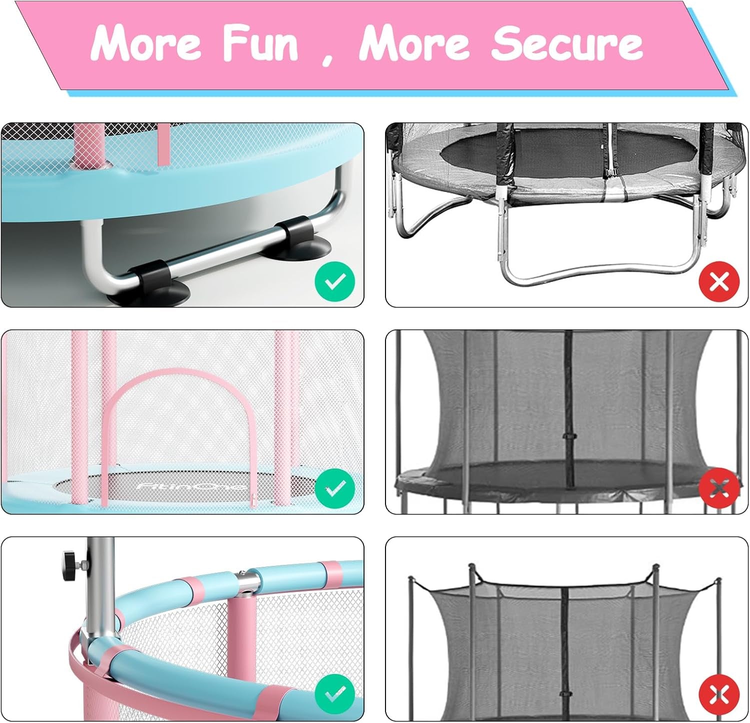 55" Toddler Mini Trampoline for Kids, Indoor Outdoor Toys with Swing, 440Lbs Baby Kids Trampoline, Gymnastics Bar, Birthday Gifts for Boy Girl Age 1-8